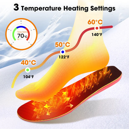 Intelligent Heated Insoles APP Control Wireless Heating Temperature Adjustable Feet Winter Outdoor Foot Warming Pad Rechargeable